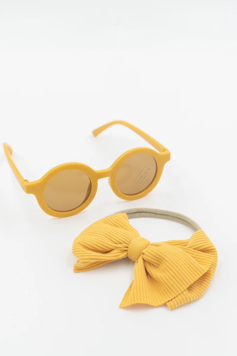 D'Daniela Glasses and Headband Set For Babies and Girls Yellow Colour