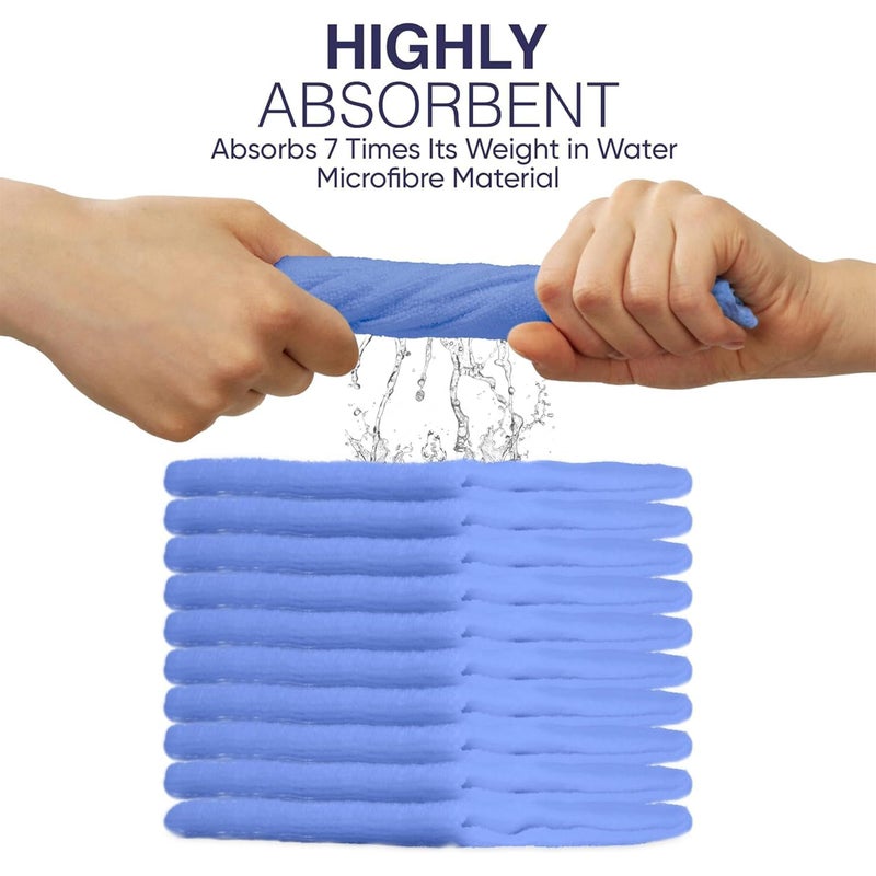 Discounted Cleaning Supplies DCS Microfibre Cleaning Cloth, Blue, Pack of 10, Large Size: 40x40cm. Super Soft Premium Streak Free Washable Cloth Duster for Kitchen, Bathrooms, Surfaces, Mirrors, Car, Motorbike - Image 2