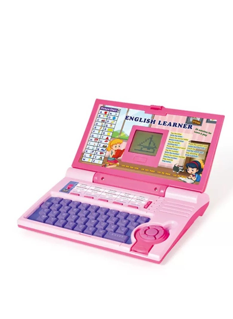 Sky Tech English Learning Laptop for Kids｜Bilingual Eye-Protection Screen, Parent-Child Interactive (30x6x22.5cm Pink)  - Image 3