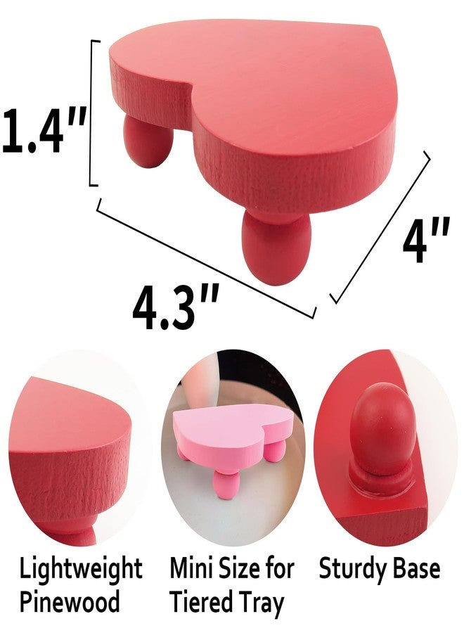 Laisgee Heart Risers Valentine's Day Tiered Tray Decors Love Day Mini Risers Pink White Red Farmhouse Home Decoration Items, 3 PCS - Image 2