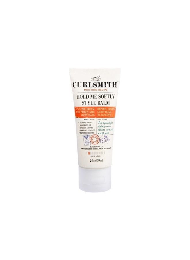 CURLSMITH Hold Me Softly Style Balm - Vegan Soft Hold Styling Cream for Wavy and Curly Hair, Natural Look (2oz)  - Image 1