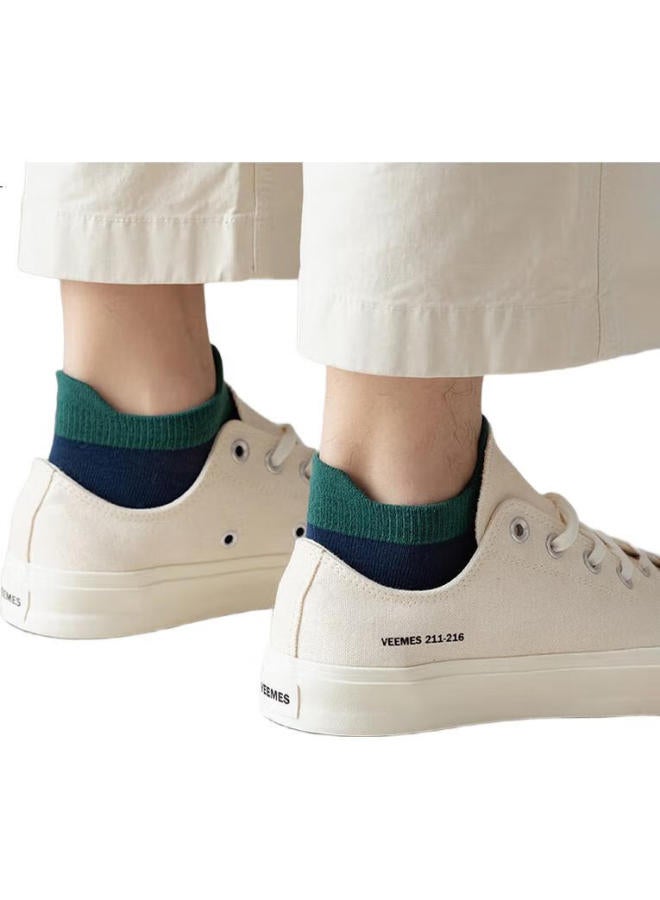 Cotton Xiaonian Men'S Short Socks Summer Thin 100% Cotton 10A Antibacterial And Odor-Resistant Ear-Tipping Boat Socks Breathable Short Tube Socks 6 Pairs - Image 2