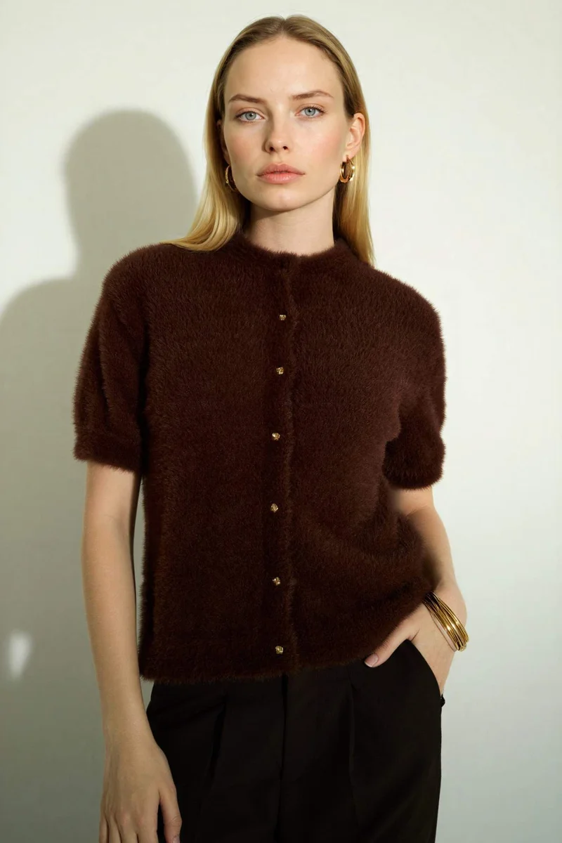 DeFacto Regular Fit Crew Neck Knitwear Cardigan