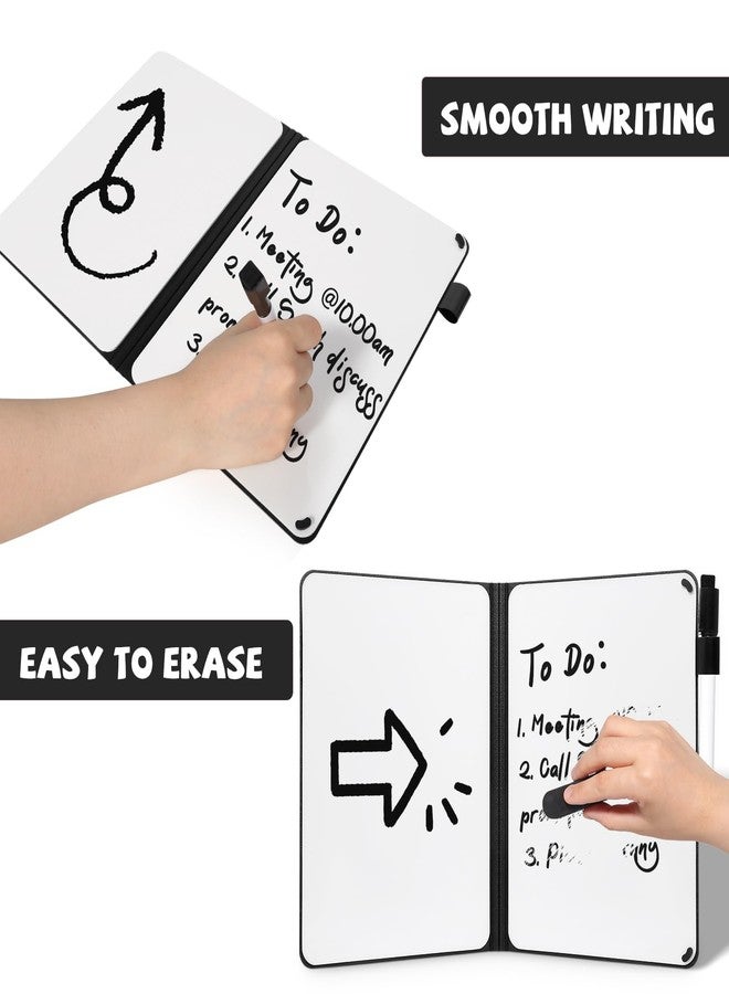 AGM Portable White Board Dry Erase, Double Sided Folding Whiteboards with Pen, Mini Portable Dry Erase Board for Study, Meeting, Doodling, Planning, Black - Image 2