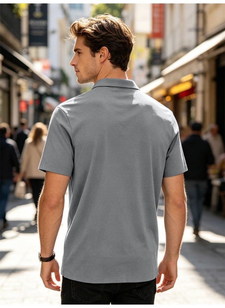 Men's Quick Dry T Shirt Breathable Athletic Workout Shirt Sport Short Sleeve Top - Image 2