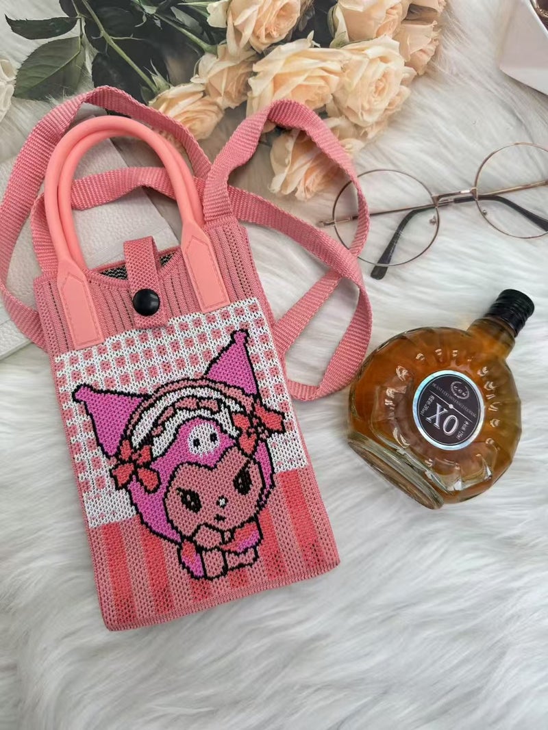 Niche Design Crossbody Mobile Phone Bag Portable Bag Knitted Mini Coin Dustproof Women'S Shoulder Mobile Phone Crossbody Bag - Image 1