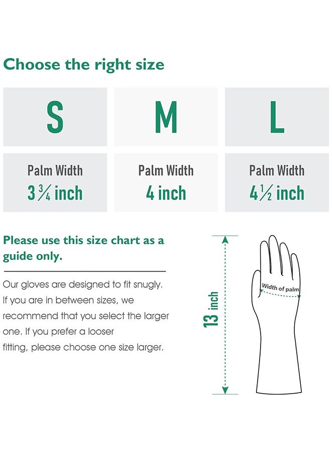 3 Pairs Colorful Household Gloves with Cotton Liner  Non-slip Grip, Water Resistant Reusable Dish Washing Rubber Gloves for Kitchen  Bathroom Cleaning, Medium - Image 5