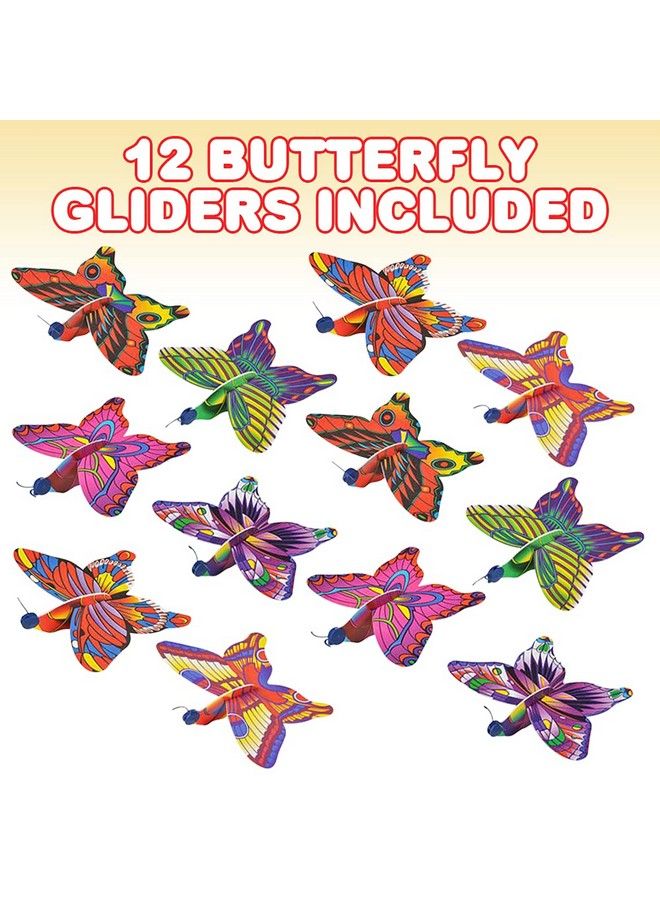 ArtCreativity Foam Butterfly Gliders For Kids Set Of 12 Kids’ Flying Toys In Assorted Designs Outdoor Toys For Boys And Girls Princess Party Favors Goody Bag Fillers Classroom Teacher Rewards - Image 3