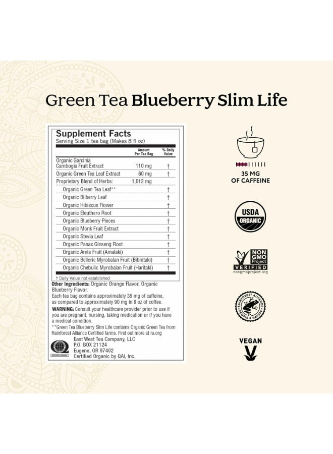 YOGI Green Tea Blueberry Slim Life Tea 16 Tea Bags Organic Tea To Support Stamina & Energy Includes Green Tea Leaf Blueberry Leaf Hibiscus Flower Blueberries & More 32 G - Image 2
