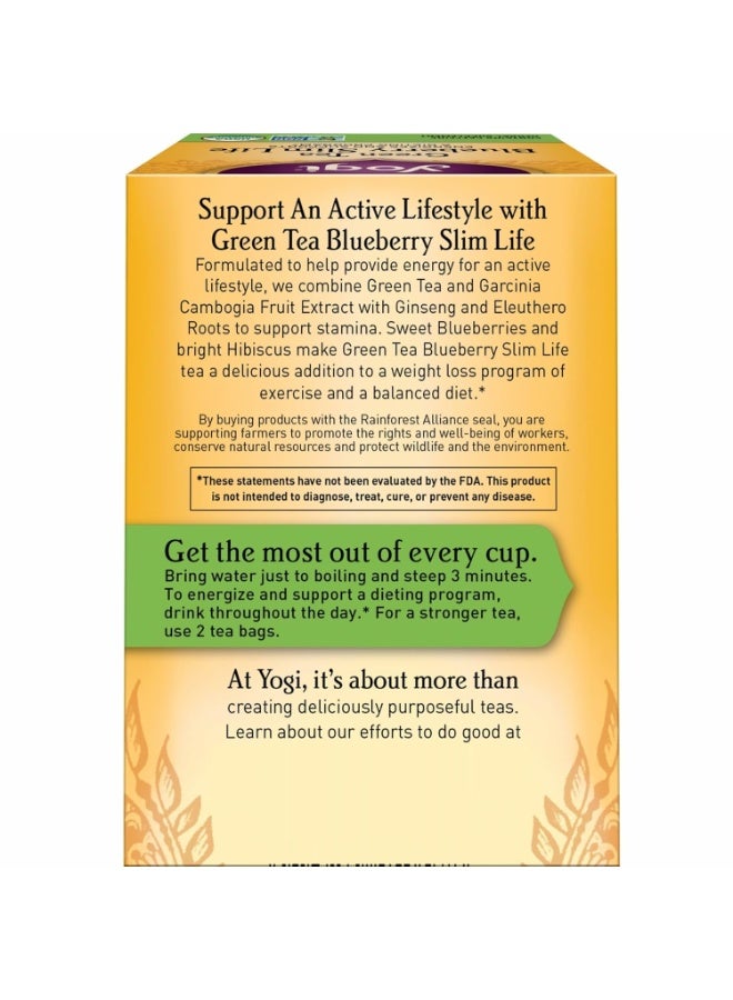YOGI Green Tea Blueberry Slim Life Tea 16 Tea Bags Organic Tea To Support Stamina & Energy Includes Green Tea Leaf Blueberry Leaf Hibiscus Flower Blueberries & More 32 G - Image 3