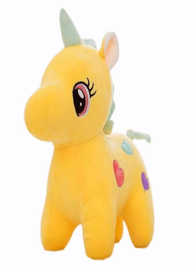 DIKANG Soft Toys for Kids | Plush Toys for Baby Boys & Girls (25CM, Yellow Unicorn) - Image 1