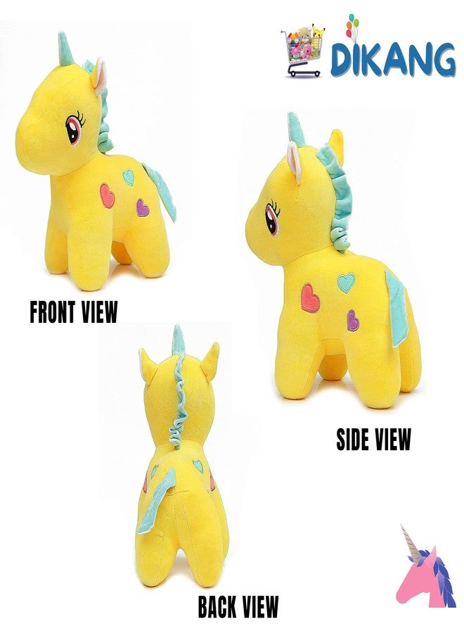 DIKANG Soft Toys for Kids | Plush Toys for Baby Boys & Girls (25CM, Yellow Unicorn) - Image 3