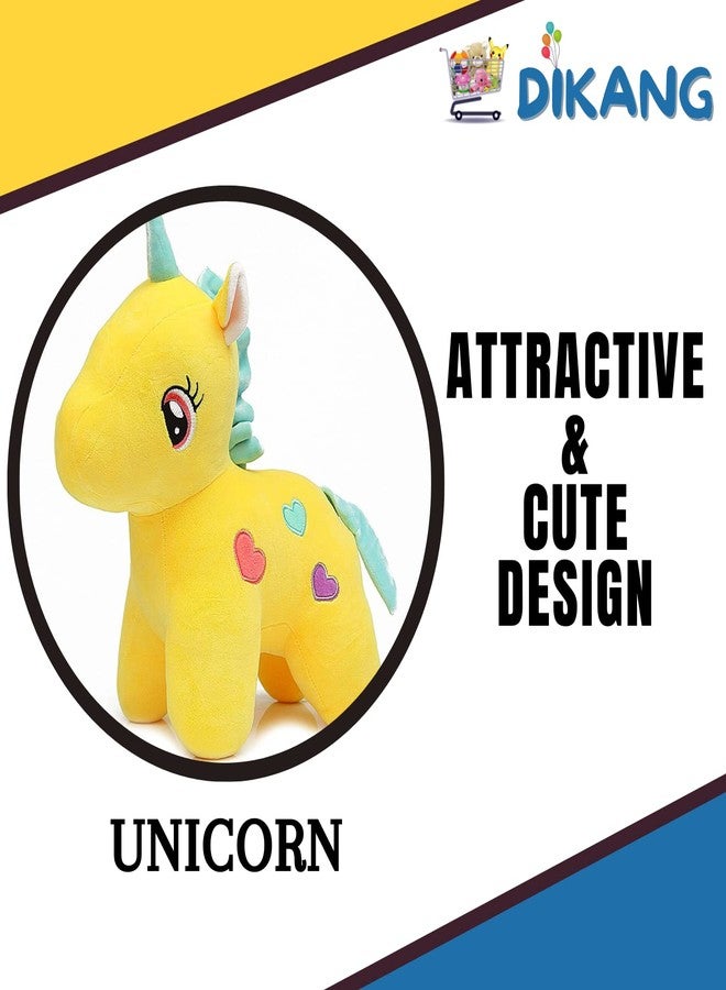 DIKANG Soft Toys for Kids | Plush Toys for Baby Boys & Girls (25CM, Yellow Unicorn) - Image 5