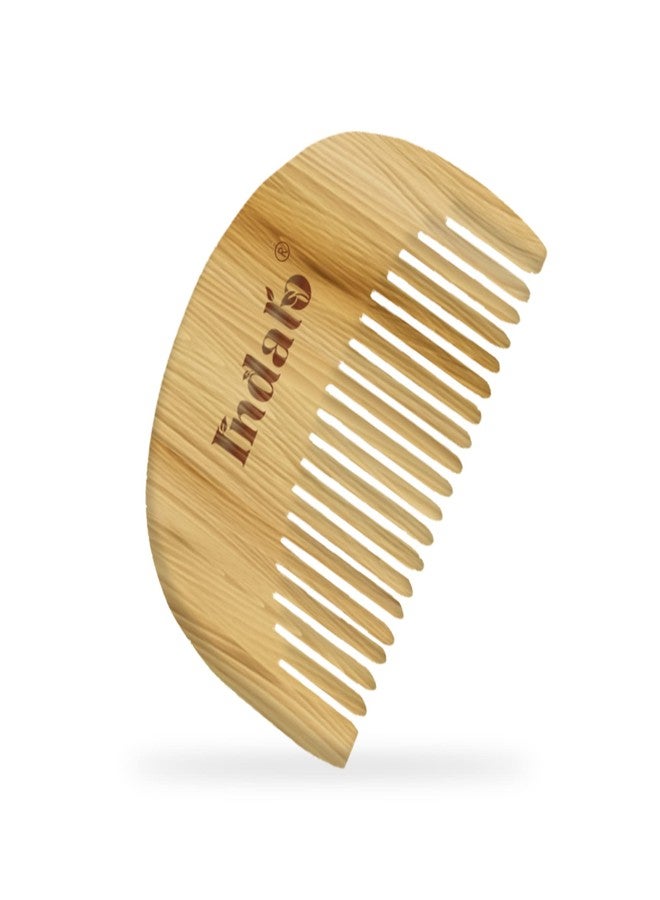 Indalo Pure Neem Wood Beard Comb with Wide Tooth for Effective Grooming and Styling | Pocket Size Beard Comb | Non-Toxic, & Eco-Friendly - Image 1