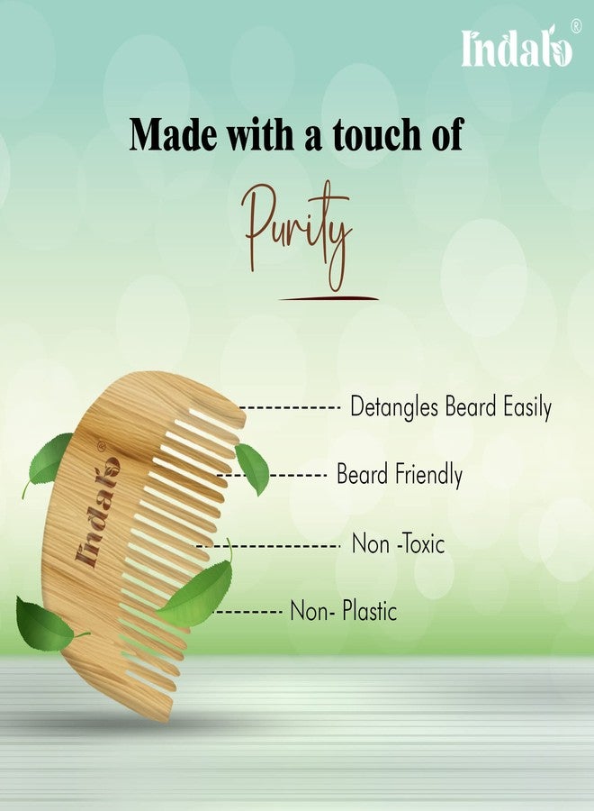 Indalo Pure Neem Wood Beard Comb with Wide Tooth for Effective Grooming and Styling | Pocket Size Beard Comb | Non-Toxic, & Eco-Friendly - Image 5