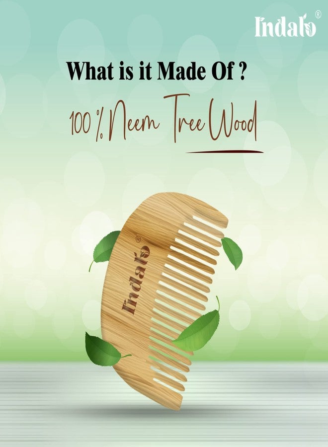 Indalo Pure Neem Wood Beard Comb with Wide Tooth for Effective Grooming and Styling | Pocket Size Beard Comb | Non-Toxic, & Eco-Friendly - Image 4