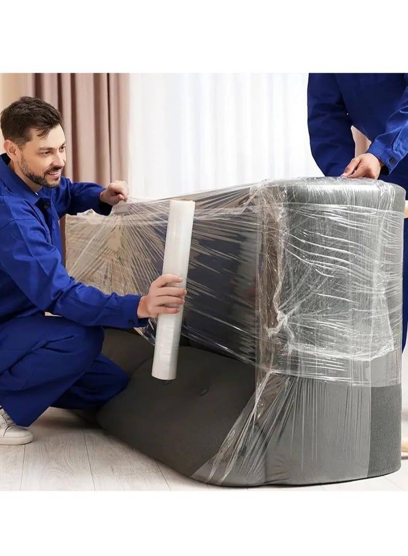 vsell24 Set of 3PC 2KG (400-Core) Clear Stretch Film Multi-Use, Strong Pallet Wrap, Tear-Resistant, Water and Moisture Proof, Heavy Duty Shrink Wrap, Durable Self-Adhering Cling Film - Image 3
