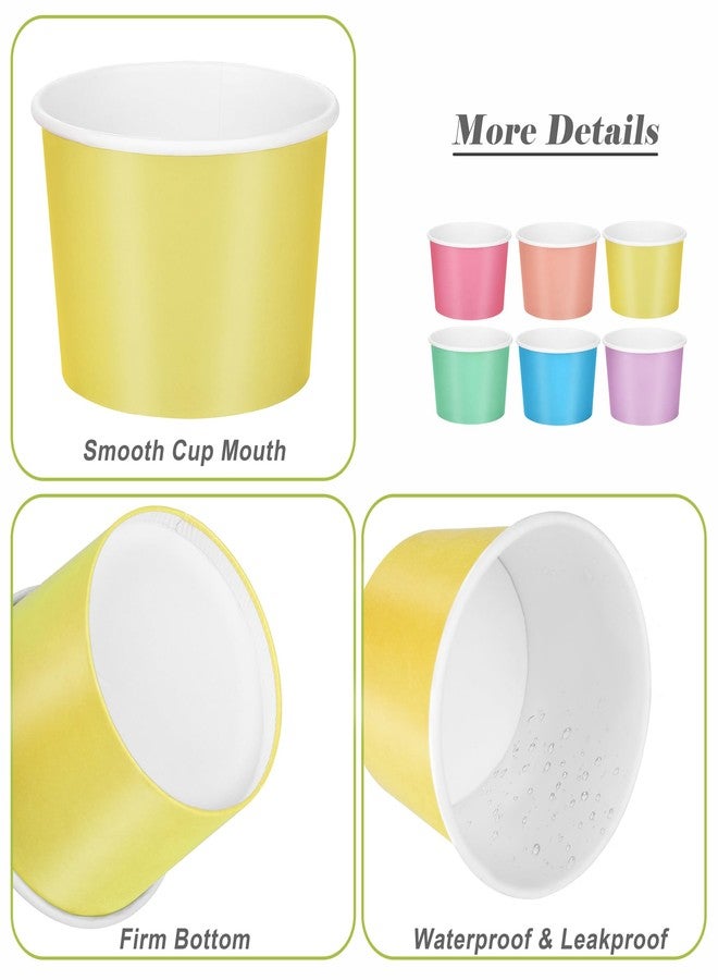 Aodaer 60 Pack Paper Ice Cream Cups 8 oz Paper Snack Ice Cream Bowls Disposable Dessert Bowls for Hot or Cold Food Party Supplies Treat Cups for Sundae, Frozen Yogurt, Soup, 6 Colors - Image 3