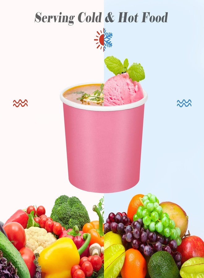Aodaer 60 Pack Paper Ice Cream Cups 8 oz Paper Snack Ice Cream Bowls Disposable Dessert Bowls for Hot or Cold Food Party Supplies Treat Cups for Sundae, Frozen Yogurt, Soup, 6 Colors - Image 4