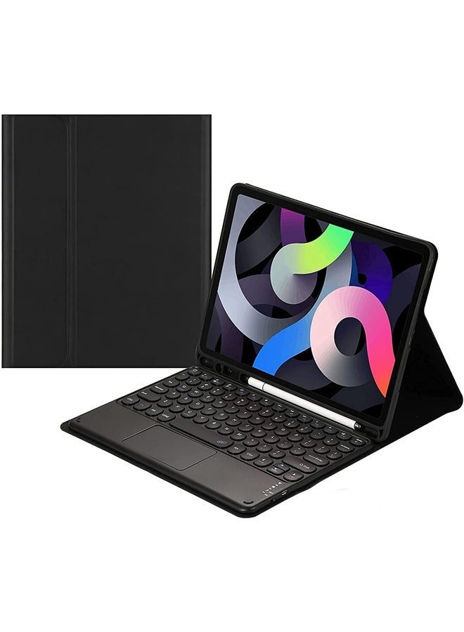 Arabic and English Keyboard Case for iPad Air 5th Gen (2022) / 4th (2020)10.9 Inch, Touchpad Retro Round Key Cute Color