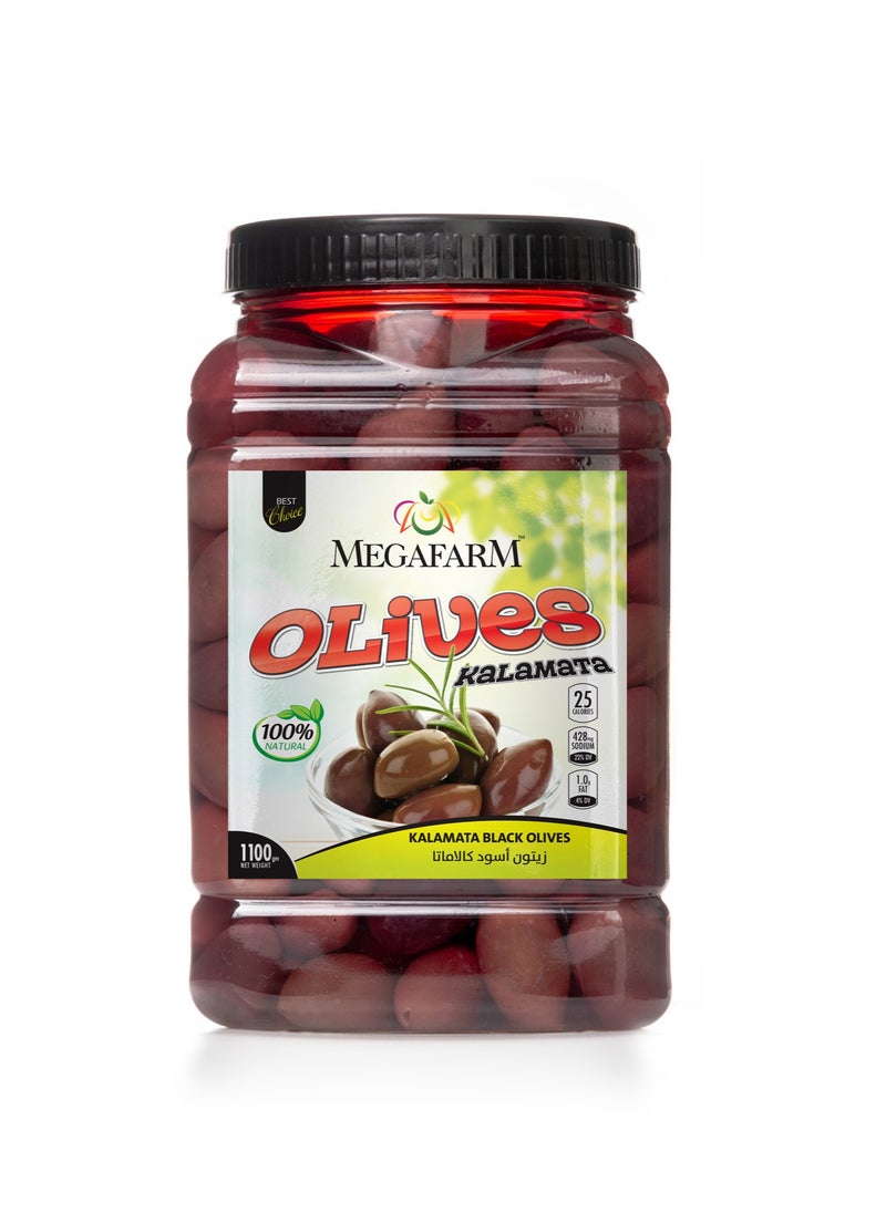 Megafarm Pickled Kalamata Black Olives 1100gm  - Image 1