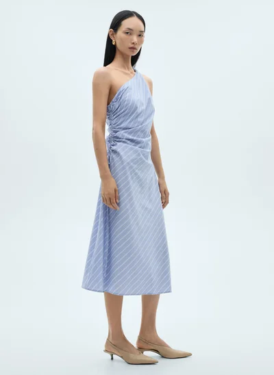 MANGO Striped Asymmetric Dress