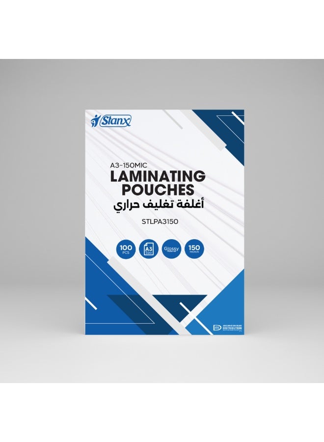 ستانكس أكياس تغليف ستانكس الممتازة A3 (303 × 426 مم) - 150 ميكرون - علبة من 100 كيس - فيلم تغليف شديد التحمل للمستندات الكبيرة - Image 2