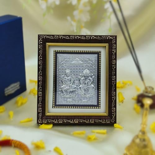 Osasbazaar إطار صورة أوسازبازار من الفضة النقية غانيش جي لاكشمي جي - معتمد بنسبة 99% نقاء - Image 2