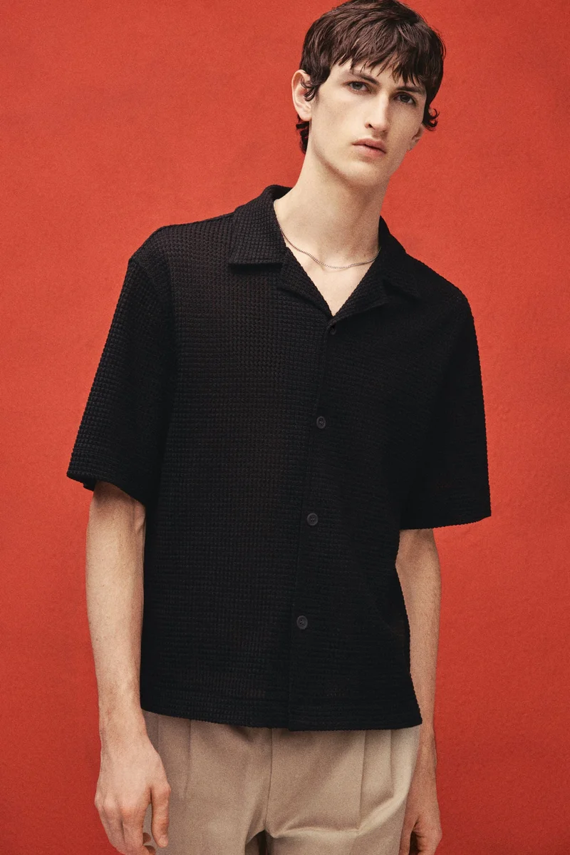 H&M Regular Fit Jacquard-knit shirt