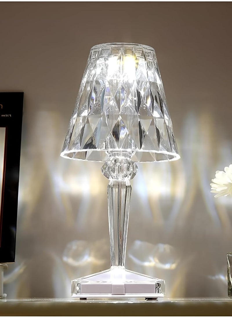 Houmt HOUMT Crystal Table Lamp Touch Control Desk Lamp, [2000mAh] Rechargeable LED Diamond Table Lamps with 3 Color Changing Light, Remote Control Acrylic Cordless Table Lamp Small Lamp for Room Bedroom  - Image 4