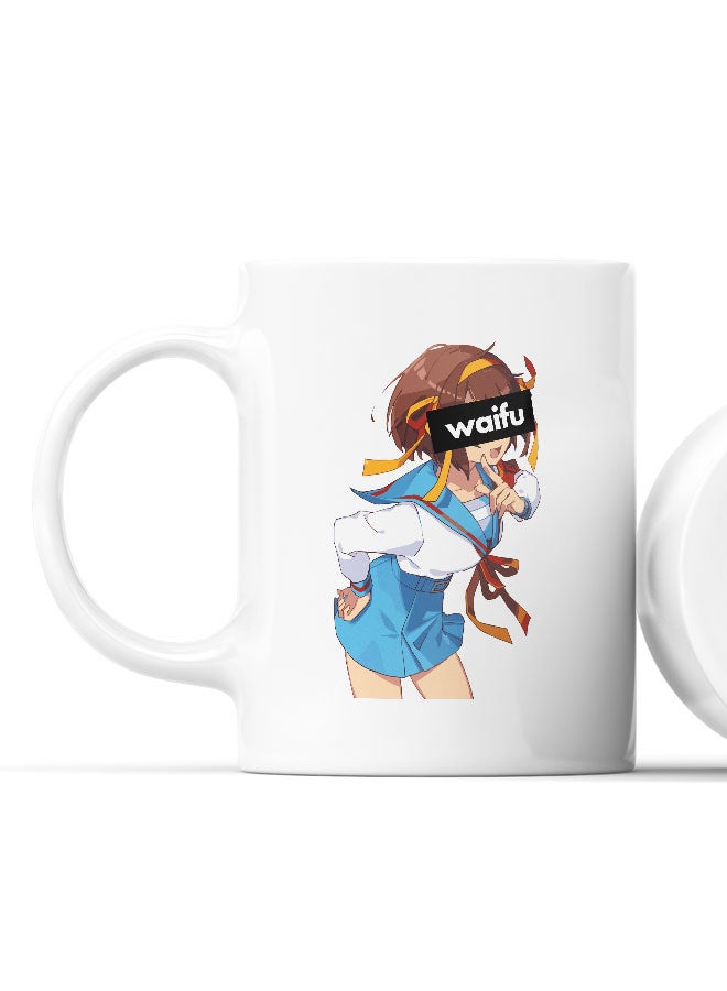 LIT Haruhi Suzomiya Mug The Melancholy of Haruhi Suzumiya Mug for Coffee Haruhi Waifu Gift Mug Cute Anime girl Design Anime Fan-Waifu design - Image 2
