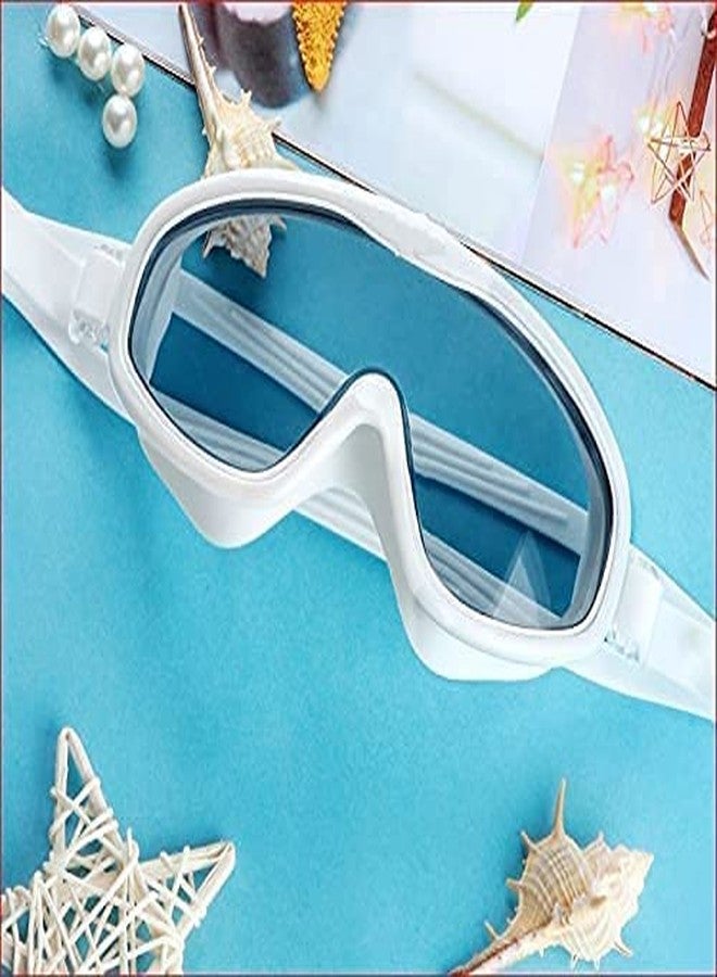 VALUEVIBES نظارات سباحة للأطفال من فاليو فايبز مع سدادات أذن - نظارات سباحة بإطار كبير مانعة للتسرب مع حماية من الضباب والأشعة فوق البنفسجية للأولاد والبنات من سن 3 إلى 16 عامًا | حزام قابل للتعديل (أزرق وأبيض (معبأ في علبة)) - Image 4