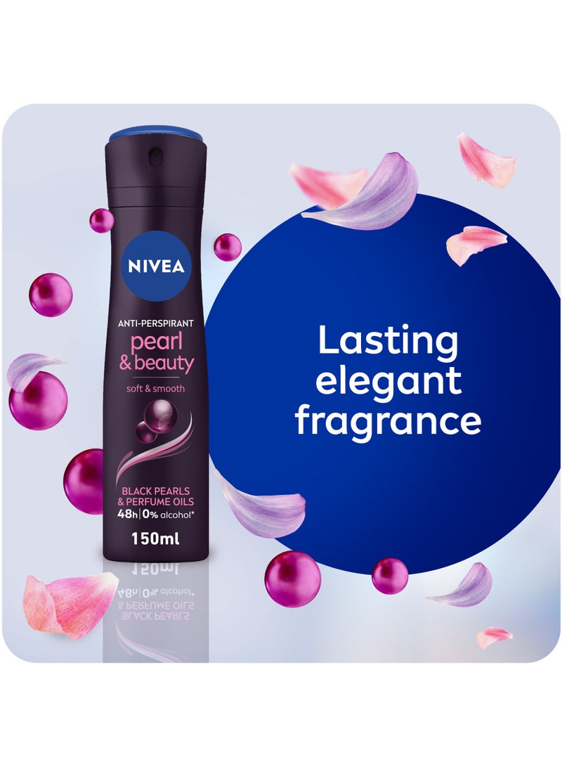 Nivea Beauty Antiperspirant For Women Black Pearl And Perfume Oils Spray 150ml - Image 3