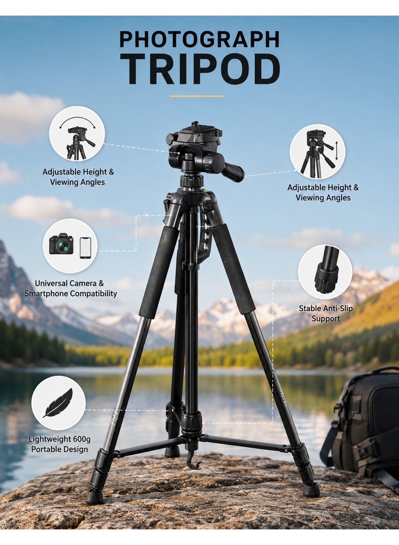 hu Hu Adjustable Portable Camera Tripod Stand With Remote ZFB49A55CD263E3D0D9AEZ