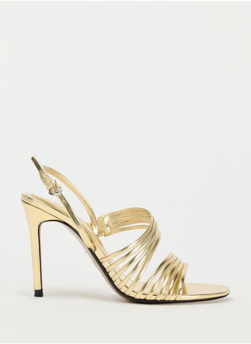 Zara Metallic strappy sandals  - Image 1
