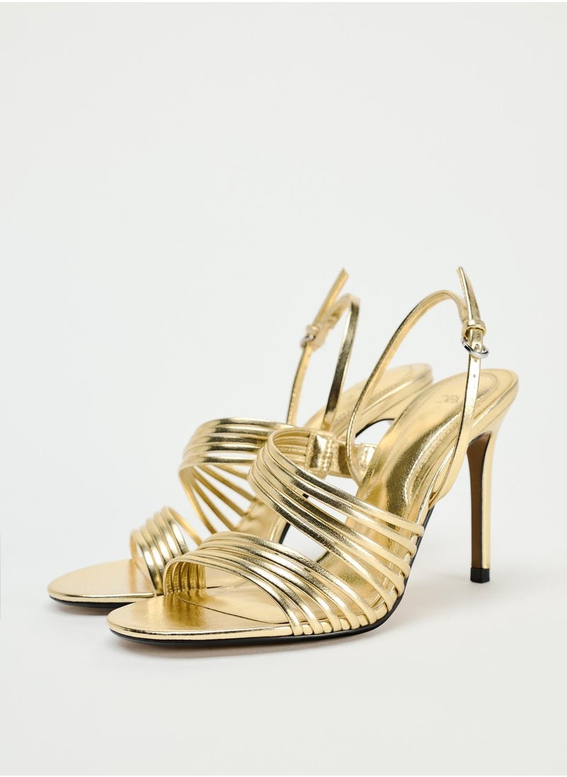 Zara Metallic strappy sandals  - Image 2