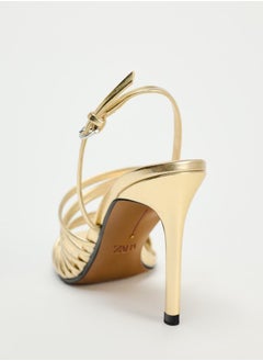 Zara Metallic strappy sandals  - Image 4
