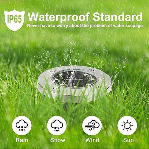 Rayolon Solar Ground Lights, Waterproof Solar Garden Light, Upgraded Outdoor Garden Waterproof Bright in-Ground Light, Landscape Lights for Pathway,Yard,Deck,Lawn,Patio,Walkway (12 Pack White Light) - Image 3