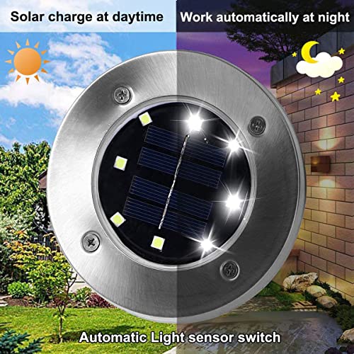 Rayolon Solar Ground Lights, Waterproof Solar Garden Light, Upgraded Outdoor Garden Waterproof Bright in-Ground Light, Landscape Lights for Pathway,Yard,Deck,Lawn,Patio,Walkway (12 Pack White Light) - Image 2