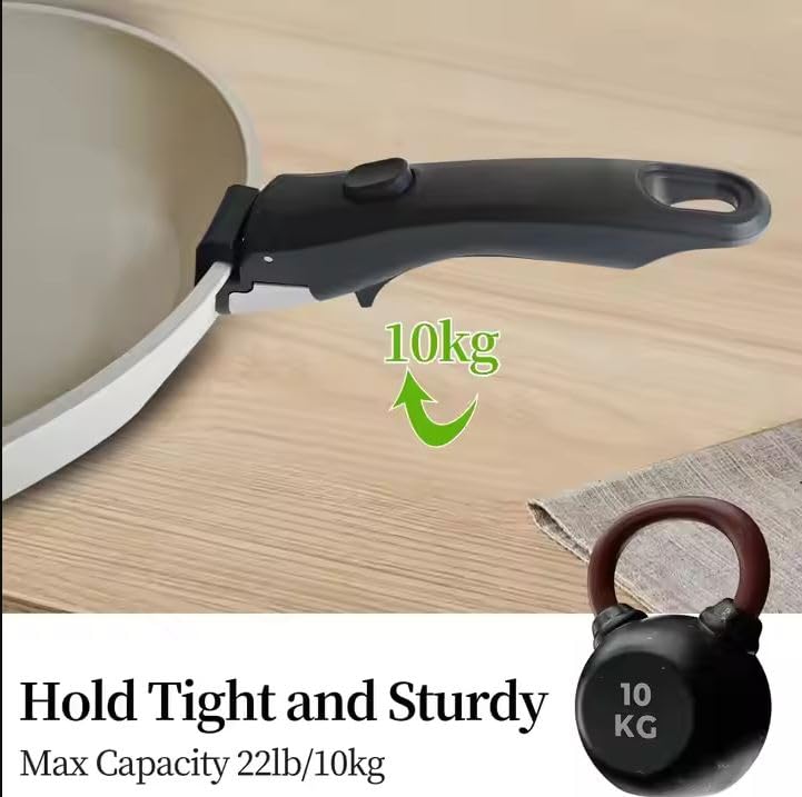 Crobat Detachable Handle Pot Holder - Multipurpose Plastic Anti-Scald Pan Grip for Kitchen, Outdoor Cooking - Universal Fit Removable Pan Handle, Kitchen Gadget Tool - Image 2