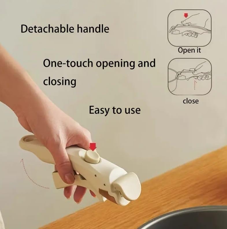 Crobat Detachable Handle Pot Holder - Multipurpose Plastic Anti-Scald Pan Grip for Kitchen, Outdoor Cooking - Universal Fit Removable Pan Handle, Kitchen Gadget Tool - Image 3