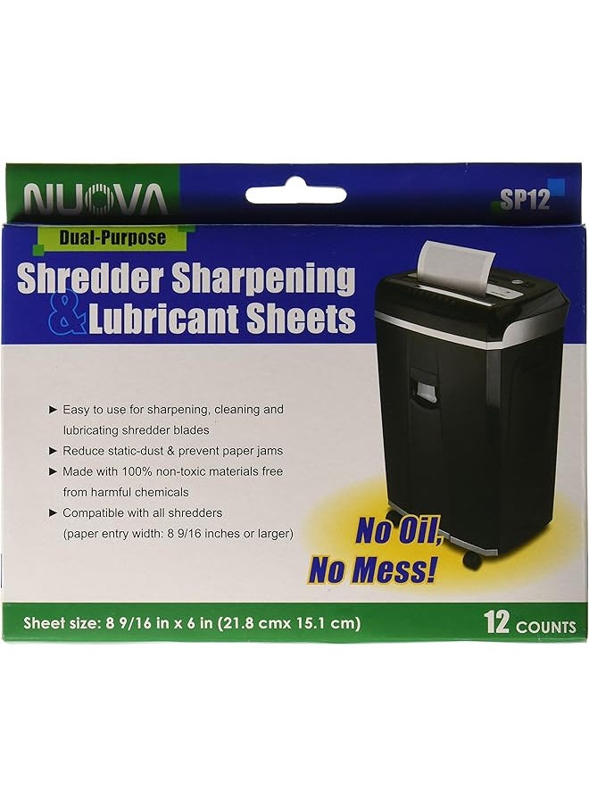 Sp12 Shredder Sharpening And Lubricant Sheets 12 Count