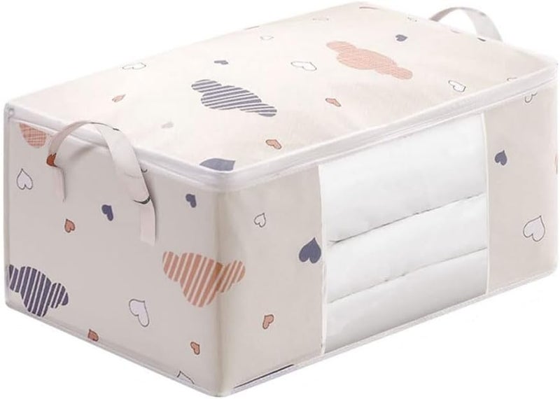 HOMENITY Folding Storage Bag Clothes Organizer Bag Clothes Storage Bins Box Reinforced Handles Clear Window for Bedding Blanket - Image 1