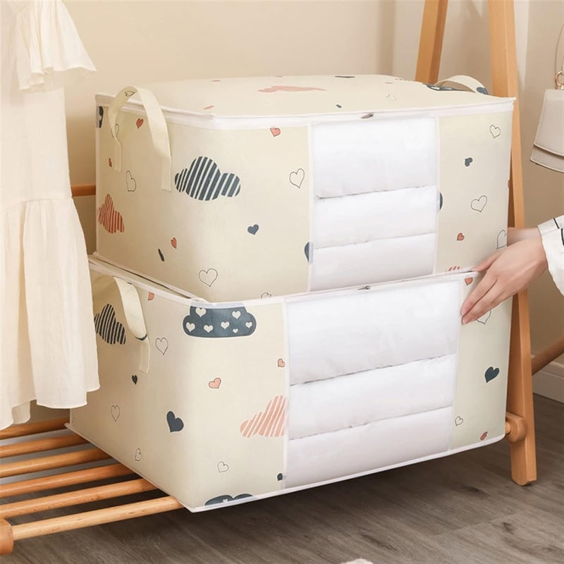 HOMENITY Folding Storage Bag Clothes Organizer Bag Clothes Storage Bins Box Reinforced Handles Clear Window for Bedding Blanket - Image 4