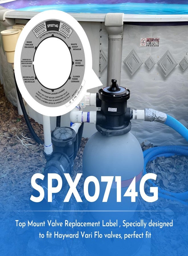Pokin SPX0714G Sand Filter Valve Label Plate Sticker Replacement, for Hayward Multi-Port Valve Cover Label,Valve Position Label Works with The SP0714T or SPX0714BA 1.5" Vari-Flo Valve or Key Cover (1) - Image 4