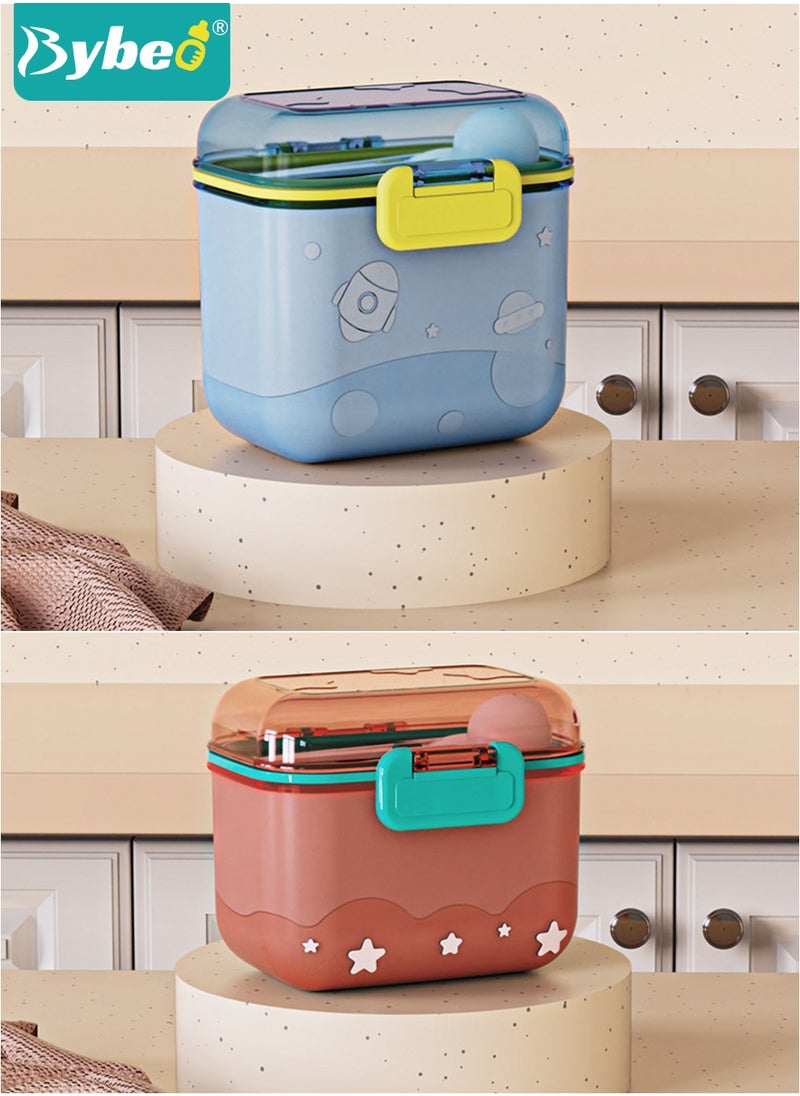 Bybeo - 2PCS Baby Formula Dispenser Container, Baby Milk Powder Container, Food Candy Fruit Snack Storage Container with Scoop and Visual scale, BPA Free - Image 1