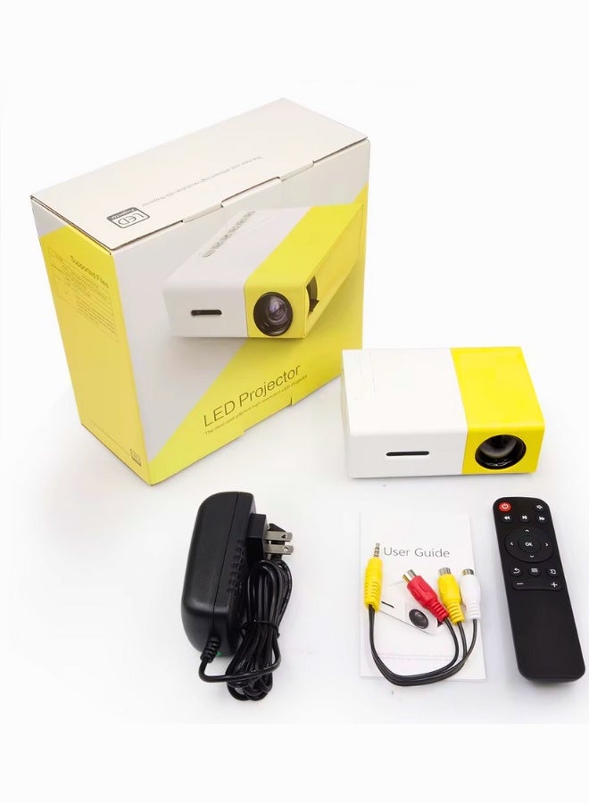 Yellow & White Portable Mini Projector – HD Support Home Theater Movie Projector	Compact Pocket Cinema for Kids, Gaming & Outdoor Entertainment with HDMI, USB & AV Support - Image 4