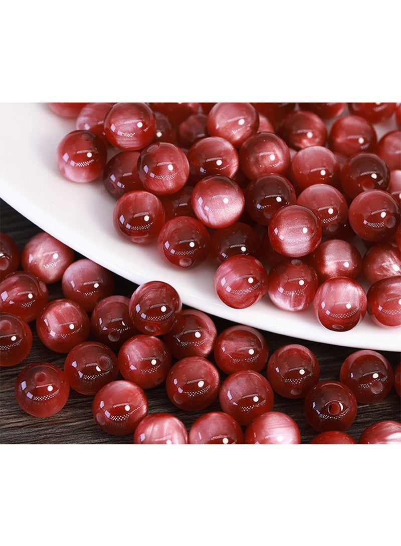 l&wen Cat's Eye Bracelet Beads, Round Beads Jewelry Necklace Earrings Making and Crafts for Girls 8mm 30Pcs  - Image 1