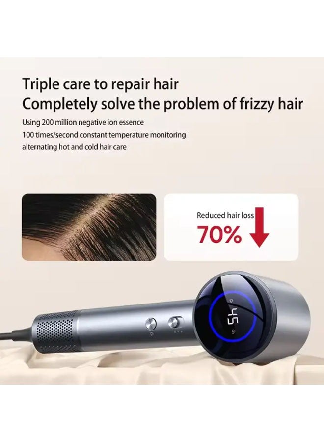 general High-speed hair dryer, professional salon, lightweight high-speed hair dryer, cold and hot air, negative ion digital display electric hair dryer - Image 4