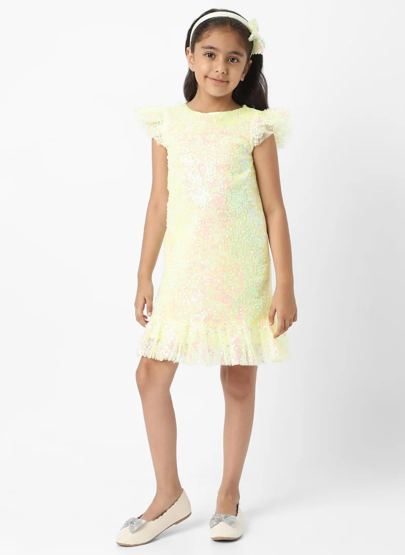Nautinati Nautinati Girls’ Mesh Sequin Party Frock
